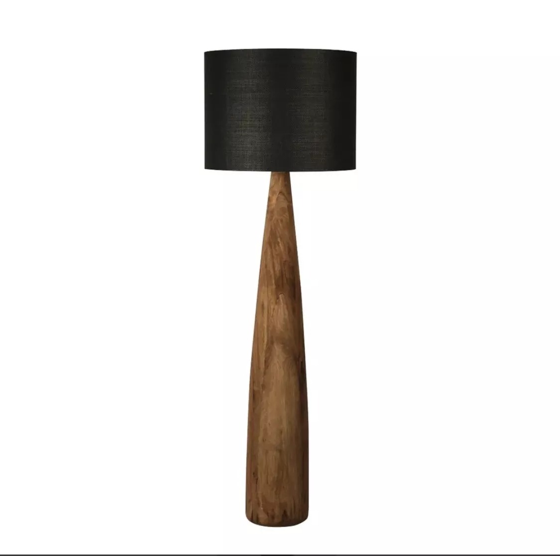 SAMSON WOOD FLOOR LAMP SADDLE BASE BLACK SHADE