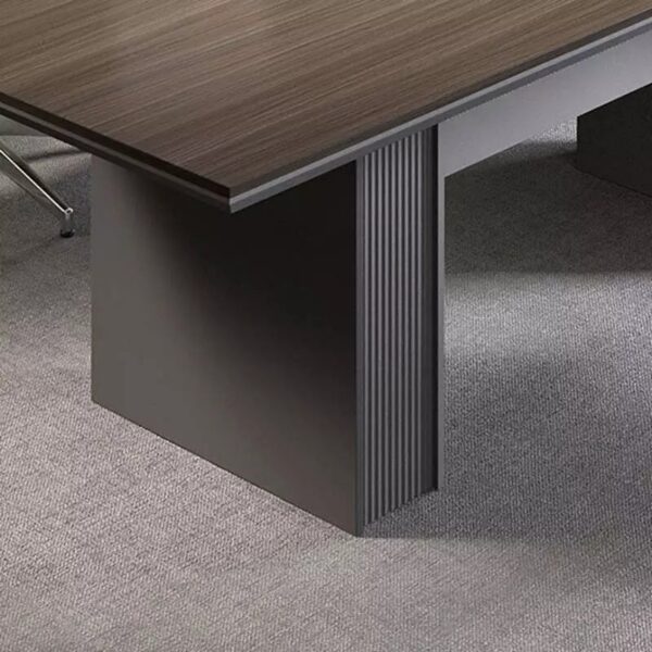 MADDOK Boardroom Table 2.4M - Chocolate & Charcoal Grey - Image 2