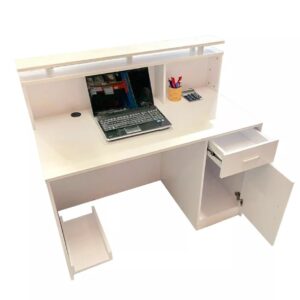 Brand New 1.2m White Reception Desk Counter
