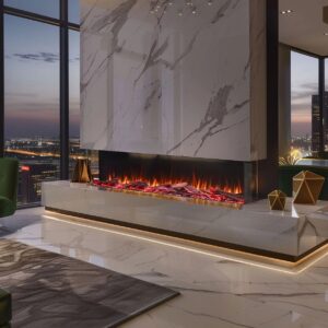 Cascade 1600W 3-Sided 72 Inch Extra Deep Electric Fireplace