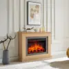 Opal Natural Oak Mantel Electric Fireplace Suite with 27 Inch Stella Insert - Image 2
