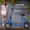 VALK Electric Scooter 12 inch Foldable Travel Adult w/ Seat eScooter Blue - Image 2