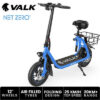 VALK Electric Scooter 12 inch Foldable Travel Adult w/ Seat eScooter Blue
