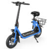 VALK Electric Scooter 12 inch Foldable Travel Adult w/ Seat eScooter Blue - Image 12