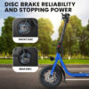 VALK Electric Scooter 12 inch Foldable Travel Adult w/ Seat eScooter Blue - Image 4