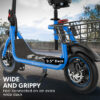 VALK Electric Scooter 12 inch Foldable Travel Adult w/ Seat eScooter Blue - Image 10