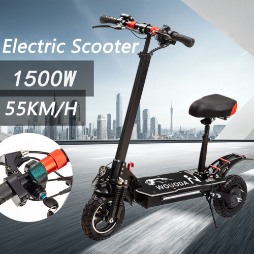 1500W Electric Scooter 55KM/H 10 inch 50km Foldable Travel Adult Bike AU