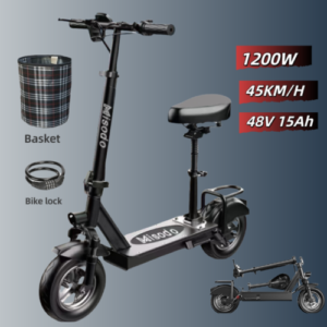 Portable Electric Scooter 1200W 45KM/H for Adult Foldable Travel E Bike 2024