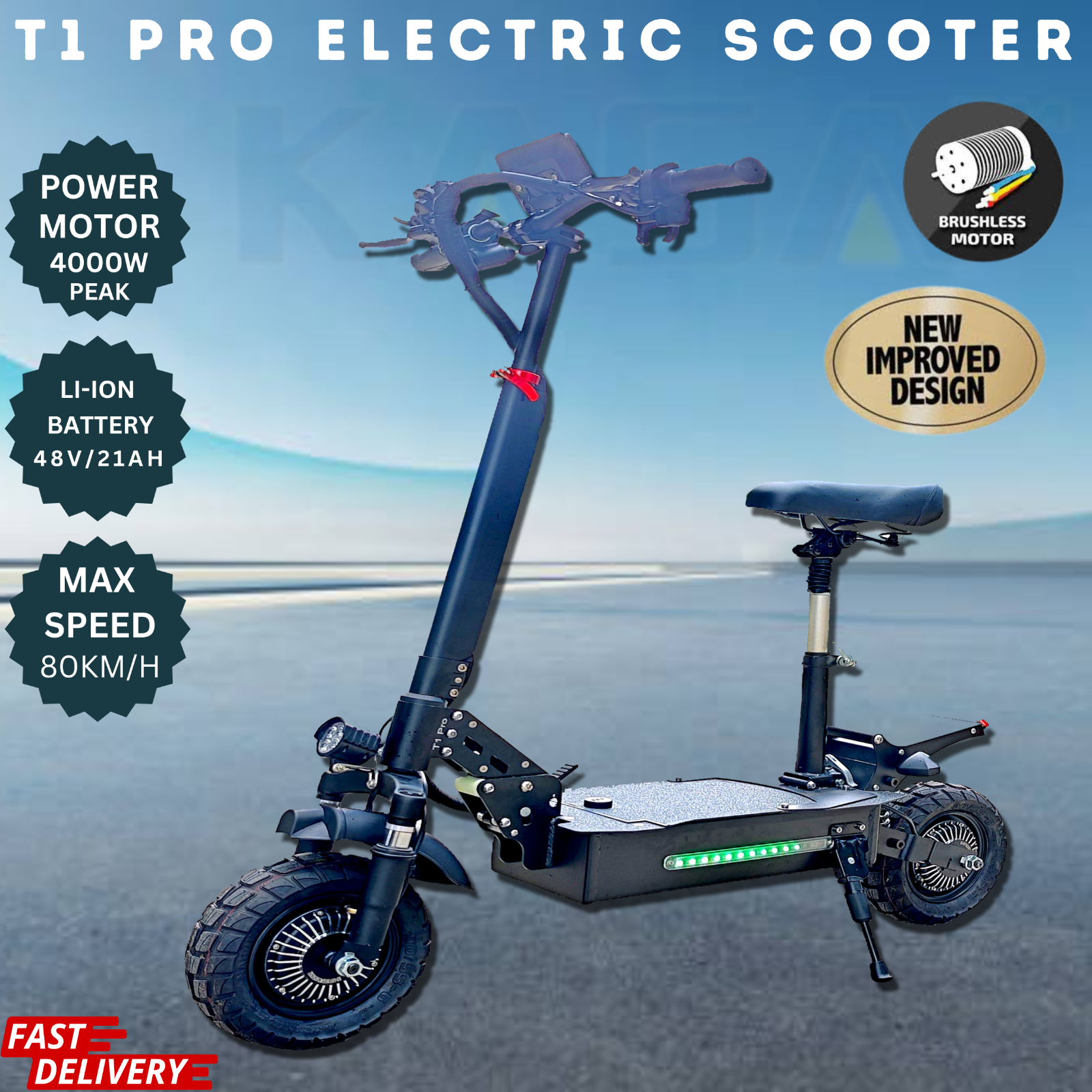Kasa T1pro 4000w Adult Electric Scooter 48v Off Road Removeable Battery Series 3