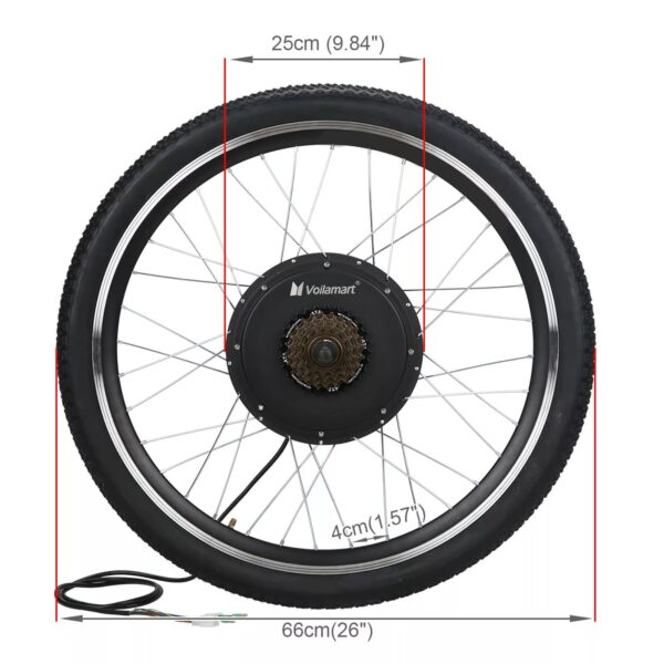 Voilamart 48V 1500W Electric Bicycle Conversion Kit LCD E-Bike 26" Rear Wheel - Image 8