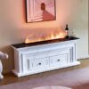 Cavallo White Marble Veneer with Water Vapour Electric Fireplace Mantel Suite – Smartphone Control - Image 5