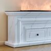 Cavallo White Marble Veneer with Water Vapour Electric Fireplace Mantel Suite – Smartphone Control - Image 9