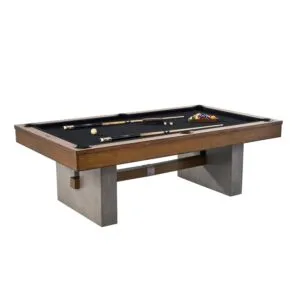 8FT Ellensbrook Slate-Tech Pool Table with faux concrete legs and leather drop pockets