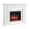 Spectrum Electric Fireplace 2000W with white mantel electric fireplace suite with Solara 23 inch insert for modern living room