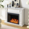 Clarendon 2000W Electric Fireplace Heater White Mantel Suite with 30" Starlight Insert - Image 3