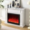Clarendon 30" Electric Fireplace Heater White Mantel Suite with 30" Orion Insert - Image 3