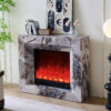 Montrose 30" Electric Fireplace Heater Mantel Suite with Marble Veneer – Smartphone Control - Image 2