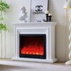 Verona 30" Electric Fireplace Heater White Mantel Suite – Smartphone Control - Image 4