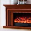 Verona 50" Wide Electric Fireplace Heater Brown Mantel Suite – Smartphone Control - Image 5