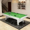 CUETIQ 8FT Outdoor Waterproof Pool Table - Carbon Steel Frame, Aluminium Rails, White Body, Free Accessories Package - Green & Red - Image 2