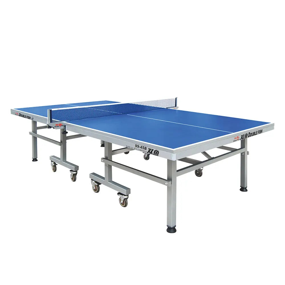 DOUBLE FISH 99-45B 25mm Blue&gray Foldable Solo Play Indoor Table Tennis/Ping Pong Table - Bats Ball Net ITTF Approve 1 DOUBLE FISH 99-45B 25mm Blue&gray Foldable Solo Play Indoor Table Tennis/Ping Pong Table - Bats Ball Net ITTF Approve