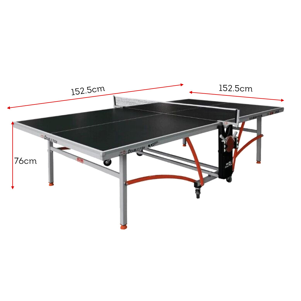 DOUBLE FISH 353 22mm Black Foldable Solo Play Indoor Table Tennis/Ping Pong Table - Bats Ball Net ITTF Approve 5 DOUBLE FISH 353 22mm Black Foldable Solo Play Indoor Table Tennis/Ping Pong Table - Bats Ball Net ITTF Approve - Image 5