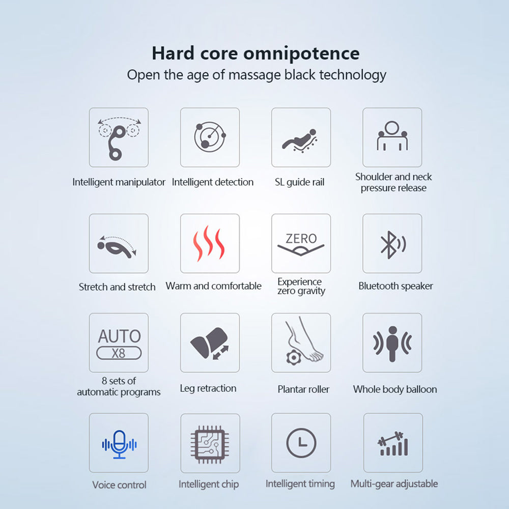 RELAXA- L27 SL Track Electric Massage Chair with Zero Gravity - Blue 6 RELAXA- L27 SL Track Electric Massage Chair with Zero Gravity - Blue - Image 6