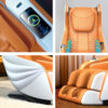 RELAXA X10 WarmBack Function Shell Handrail Design Massage Chair-WhiteOrange/BlueGrey - Image 5