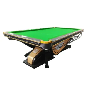 QUESLA 9FT Billiard Table - Oak Carbon Fiber Rail, Bluestone Slate Surface, Alloy Pockets, Durable Precision Play, Free Accessories Package