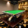 QUESLA 9FT Billiard Table - Oak Carbon Fiber Rail, Bluestone Slate Surface, Alloy Pockets, Durable Precision Play, Free Accessories Package - Image 4