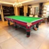 QUESLA 9FT Billiard Table - Solid Oak Frame, Copper Pockets, Bluestone Slate Surface, Durable Precision Play, Free Accessories Package - Red - Image 5