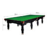 QUESLA 45mm Thickness Slate 12FT Luxury Snooker/Billiard Table - Black&Green - Image 7