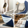 RELAXA X10 WarmBack Function Shell Handrail Design Massage Chair-WhiteOrange/BlueGrey - Image 9