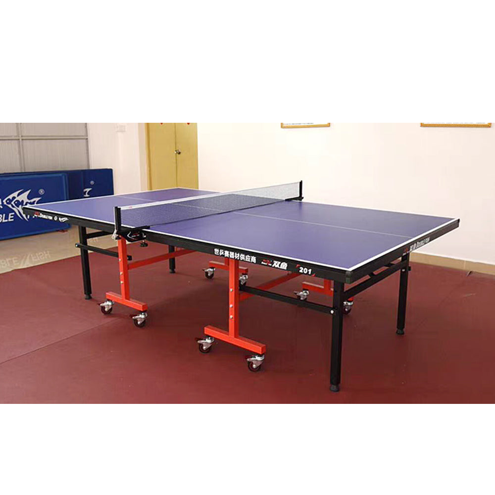 DOUBLE FISH 201 Indoor 18mm Blue Foldable Solo Play Table Tennis Pingpong Table-Bats Balls Net ITTF Approve 4 DOUBLE FISH 201 Indoor 18mm Blue Foldable Solo Play Table Tennis Pingpong Table-Bats Balls Net ITTF Approve - Image 4