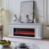 Verona 50" Wide Electric Fireplace Heater White Mantel Suite - Smartphone Control - Image 2