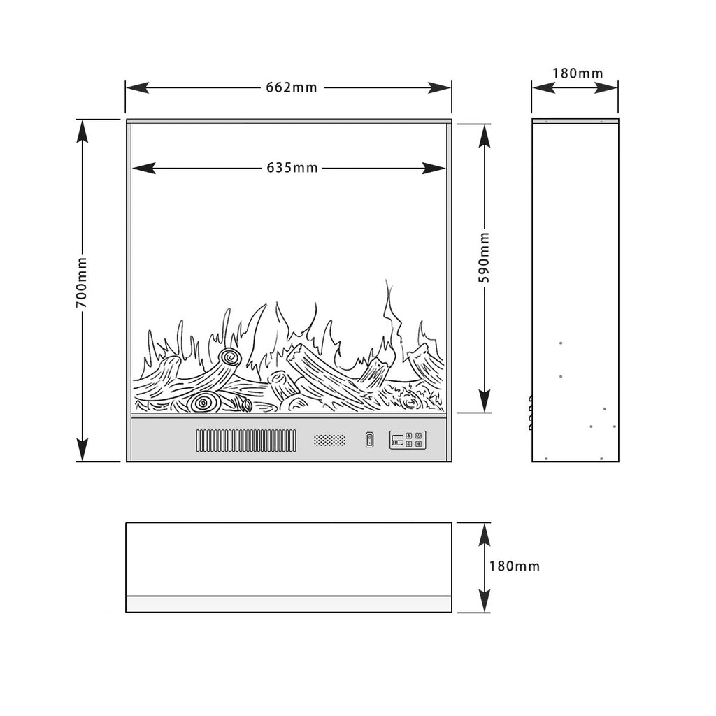 Orion 1500W 30 inch Electric Fireplace Insert - Smartphone Control (Tall Model) 2 Orion 1500W 30 inch Electric Fireplace Insert - Smartphone Control (Tall Model) - Image 2