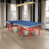 DOUBLE FISH 203 Indoor 18mm Blue Foldable Solo Play Table Tennis Pingpong Table-Bats Balls Net ITTF Approve - Image 3