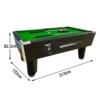 CUETIQ 7/8FT Coin-Operated Pool Table MDF Marble Top Green - Image 6