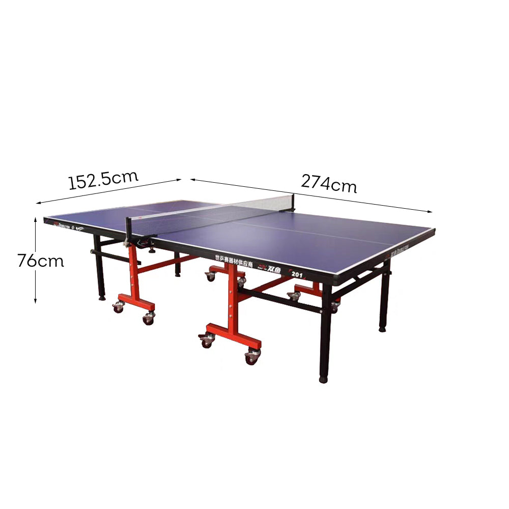 DOUBLE FISH 201 Indoor 18mm Blue Foldable Solo Play Table Tennis Pingpong Table-Bats Balls Net ITTF Approve 6 DOUBLE FISH 201 Indoor 18mm Blue Foldable Solo Play Table Tennis Pingpong Table-Bats Balls Net ITTF Approve - Image 6