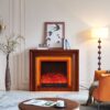 Emerald Electric Fireplace Heater Brown Mantel Suite - Smartphone Control - Image 2