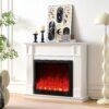 Clarendon 30" Electric Fireplace Heater White Mantel Suite with 30" Orion Insert - Image 2