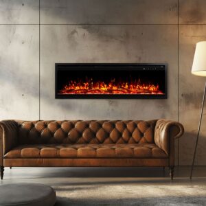 Harmony 1500W 47 inch Recessed / Wall Mounted Electric Fireplace
