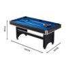 CUETIQ 6FT 3-in-1 Billiard Table Pool Ping Pong Desk - Image 2
