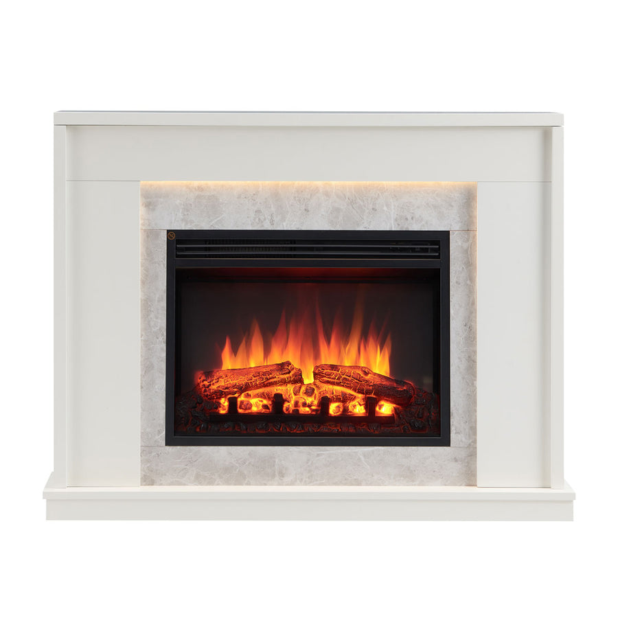 Pearl 2000W Electric Fireplace Heater Cement Grey Mantel Suite 4 Pearl 2000W Electric Fireplace Heater Cement Grey Mantel Suite - Image 4