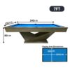 QUESLA WP06 7FT Luxury Slate Pool Table Grey Blue - Image 9