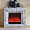 Madison 30" Electric Fireplace Heater Mantel Suite with Marble Veneer – Smartphone Control - Image 4