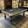 QUESLA 4.5cm Thickness Slate 8FT Steel Handrail Luxury Pool Snooker Billiard Table with Elegant Brass Detailing - Image 11