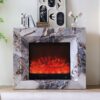 Montrose 30" Electric Fireplace Heater Mantel Suite with Marble Veneer – Smartphone Control - Image 4