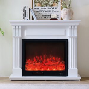 Belgrave 30" Electric Fireplace Heater White Mantel Suite – Smartphone Control