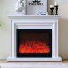 Verona 30" Electric Fireplace Heater White Mantel Suite – Smartphone Control - Image 5